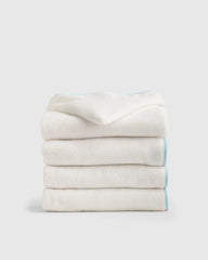 Organic Turkish Cotton Kids Hooded Towel Set 4-Pack - One Size / Light Blue