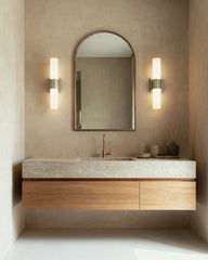 Classic Glass Vanity Sconce - One Size / Brass