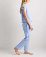 100% European Linen Pajama Set - XS / French Blue