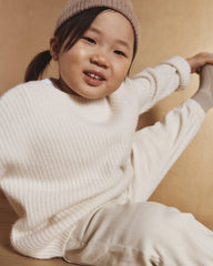 Washable Cashmere Fisherman Tunic Sweater - 3-6M / Heather Grey
