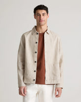 100% European Linen Chore Jacket - S / Flax