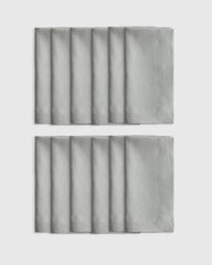 European Linen Wide-Hem Napkins (Set of 12) - One Size / Willowleaf Gingham