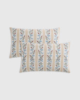 Wildflower Cotton Pillow Cover (Set of 2) - 12x20 / Tan Stripe