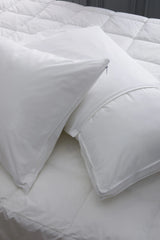 100% Cotton Pillow Protectors (Set of 2) - Standard / White