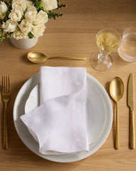 European Linen Wide-Hem Napkins (Set of 12) - One Size / Willowleaf Gingham