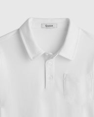 Organic Cotton Short Sleeve Pique Polo - 6 / White