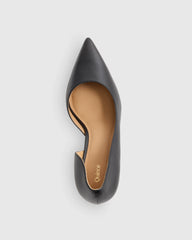 Italian Leather 75mm d'Orsay Pump - 5 / Black