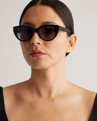 Capri Polarized Acetate Sunglasses - Standard / Black with Grey Gradient lens