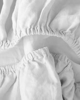 European Linen Fitted Crib Sheet - One Size / White