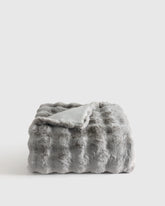 Ruched Faux Fur Throw - 50x60 / Glacier