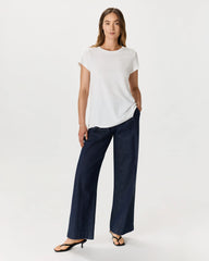 Cotton Modal Crew Neck Swing Tee - XS / White