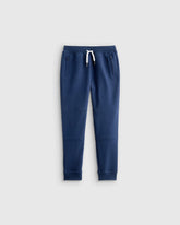 Organic Cotton French Terry Reinforced Knee Slim Jogger - 6 / Navy