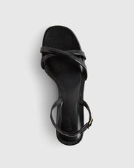 Italian Leather 75mm Slingback Heeled Sandal - 5 / Black