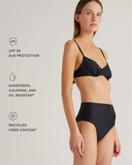 Italian High-Rise Bikini Bottom - XS / Black