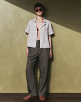 100% European Linen Pleated Trouser - 0 / Bayberry Olive