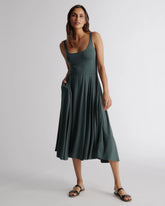 Tencel Jersey Fit & Flare Dress - XS / Dark Olive