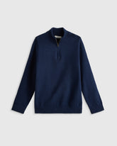 Boys 100% Organic Cotton Quarter-Zip Sweater - 6 / Navy