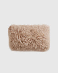 Luxe Mongolian Lamb Lumbar Pillow Cover - 12x20 / Ivory