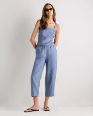 100% European Linen Fitted Tank - XS / Moonstone Blue