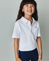 Organic Cotton Short Sleeve Pique Polo - 6 / White