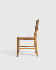 Woven Dining Chair with Solid Oak Frame (Set of 2) - Set of 2 / Golden Tan