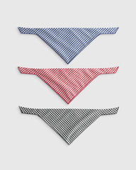100% Cotton Pet Bandana (3-pack) - S / Navy/Red/Black