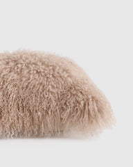 Luxe Mongolian Lamb Pillow Cover - 20x20 / Khaki