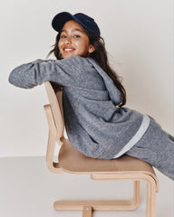 Washable Cashmere Full Zip Hoodie - 6 / Heather Grey