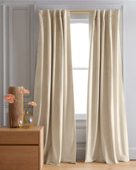 Luster Velvet Room Darkening Curtain - Single Panel - 48x84 / Champagne