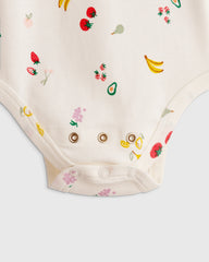 100% Organic Cotton Short Sleeve Bodysuit - 0-3M / Safari