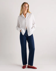 Vintage Wash Tencel Dolman Long Sleeve Shirt - XS / White