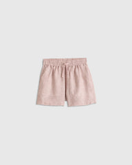 100% European Linen Drawstring Shorts - 6 / Vintage Pink Chambray