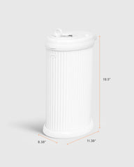 Ubbi Fluted Stainless Steel Diaper Pail - One Size / Matte White Fluted