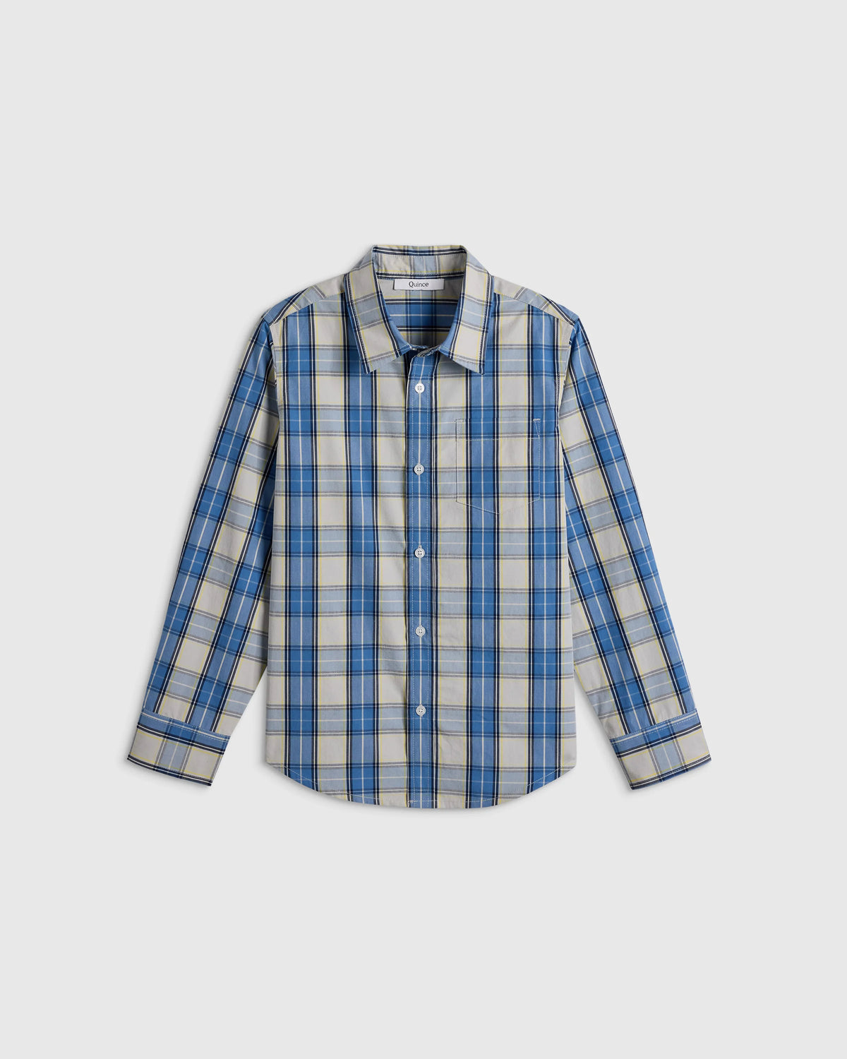 100% Cotton Poplin Printed Long Sleeve Button Down - 2T / Sage Gingham