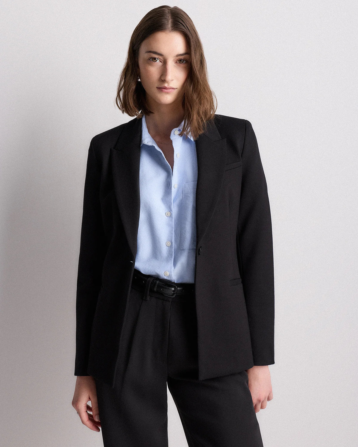 Ultra-Stretch Ponte Single-Breasted Blazer - XS / Espresso