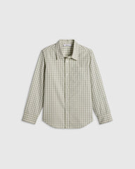 100% Cotton Poplin Printed Long Sleeve Button Down - 2T / Sage Gingham
