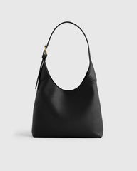 Full-Grain Leather Small Shoulder Bag - One Size / Black