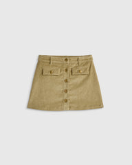 Organic Cotton Stretch Corduroy Skirt - 6 / Dried Herb