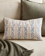 Wildflower Cotton Pillow Cover (Set of 2) - 12x20 / Tan Stripe