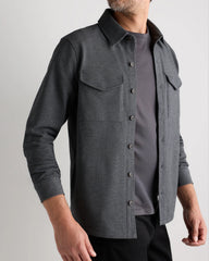 Cotton Pique Knit Overshirt - XS / Heather Charcoal