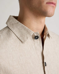 100% European Linen Chore Jacket - S / Flax