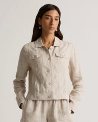 100% European Linen Jacket - XS / Flax