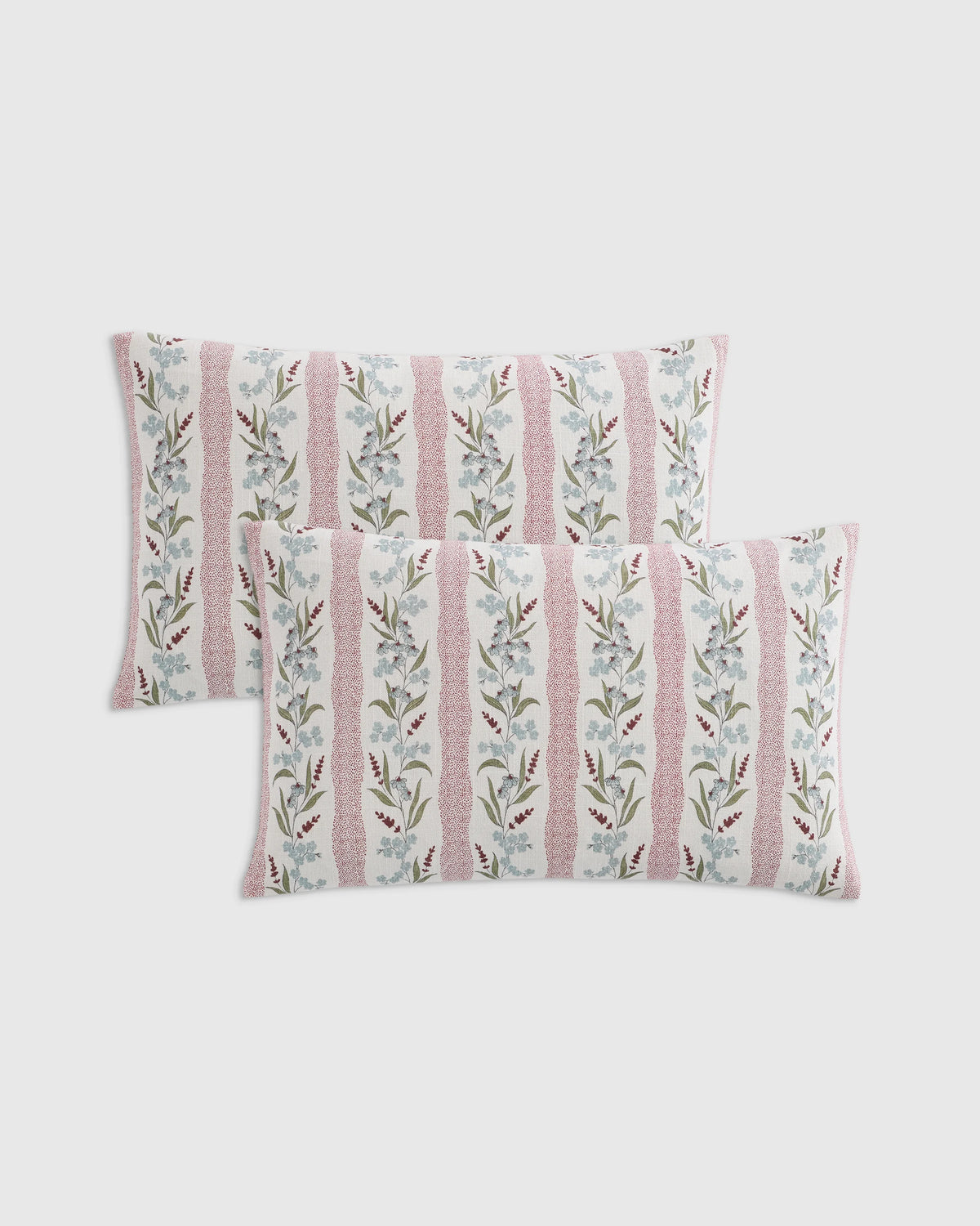 Wildflower Cotton Pillow Cover (Set of 2) - 12x20 / Tan Stripe