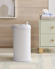 Ubbi Fluted Stainless Steel Diaper Pail - One Size / Matte White Fluted
