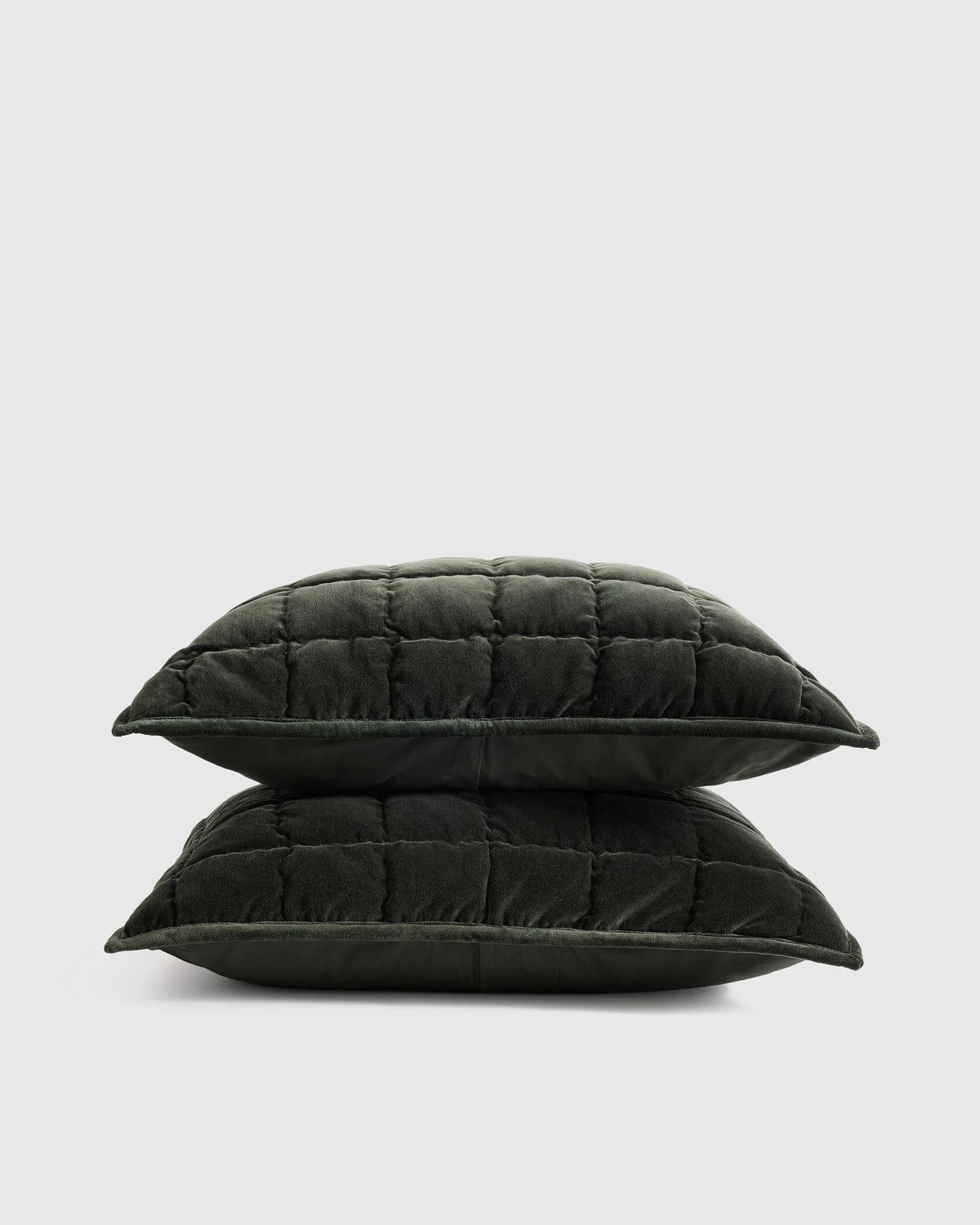 Cotton Velvet Box Quilted Sham Set - Standard / Terracotta