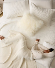 Natural Sheepskin Accent Pillow Cover - 20x20 / Ivory