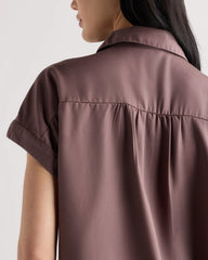 Vintage Wash Tencel Camp Shirt - XS / Taupe Brown