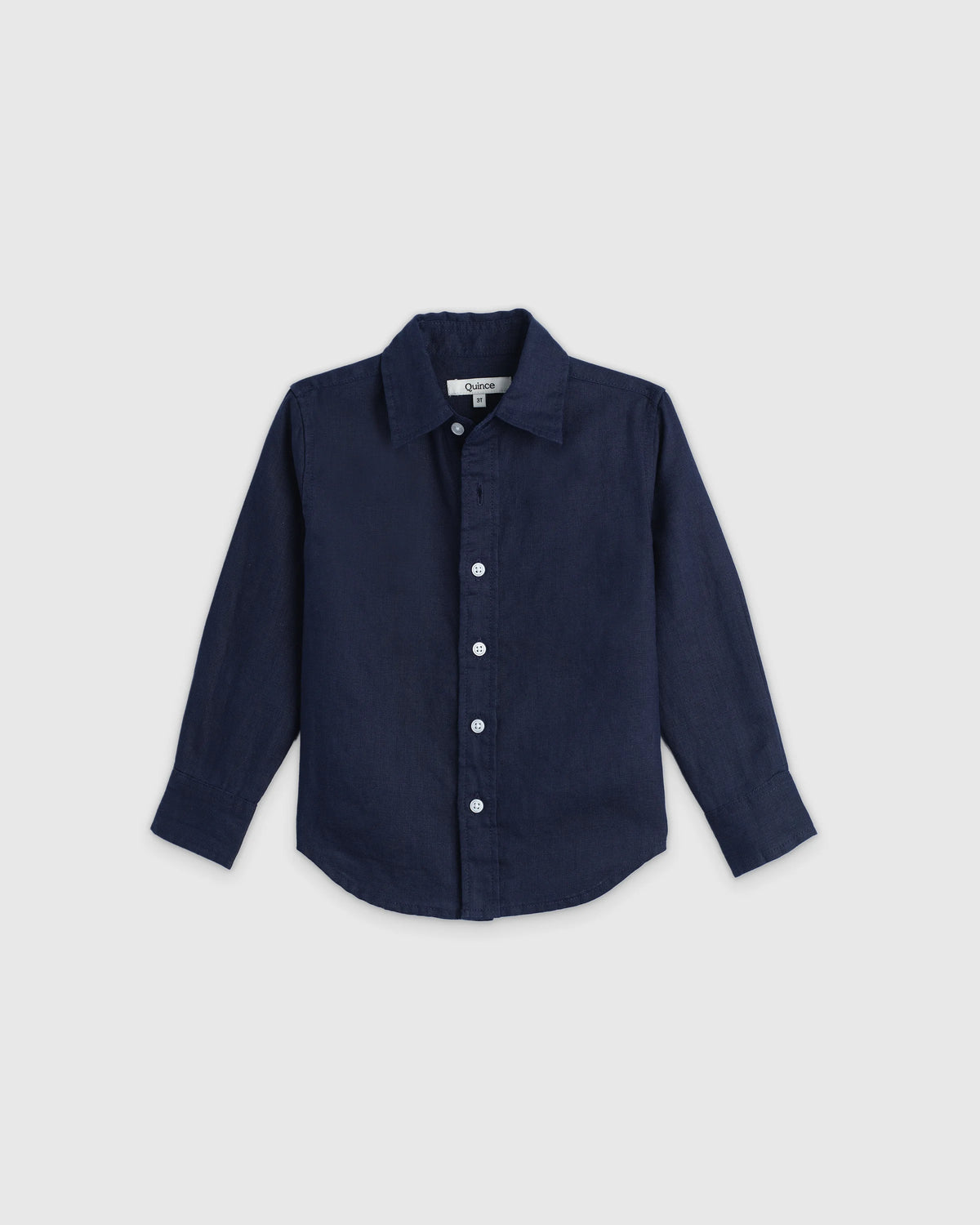 100% European Linen Long Sleeve Shirt - 2T / Sky Blue Mariner Stripe