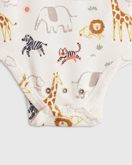 100% Organic Cotton Short Sleeve Bodysuit - 0-3M / Safari