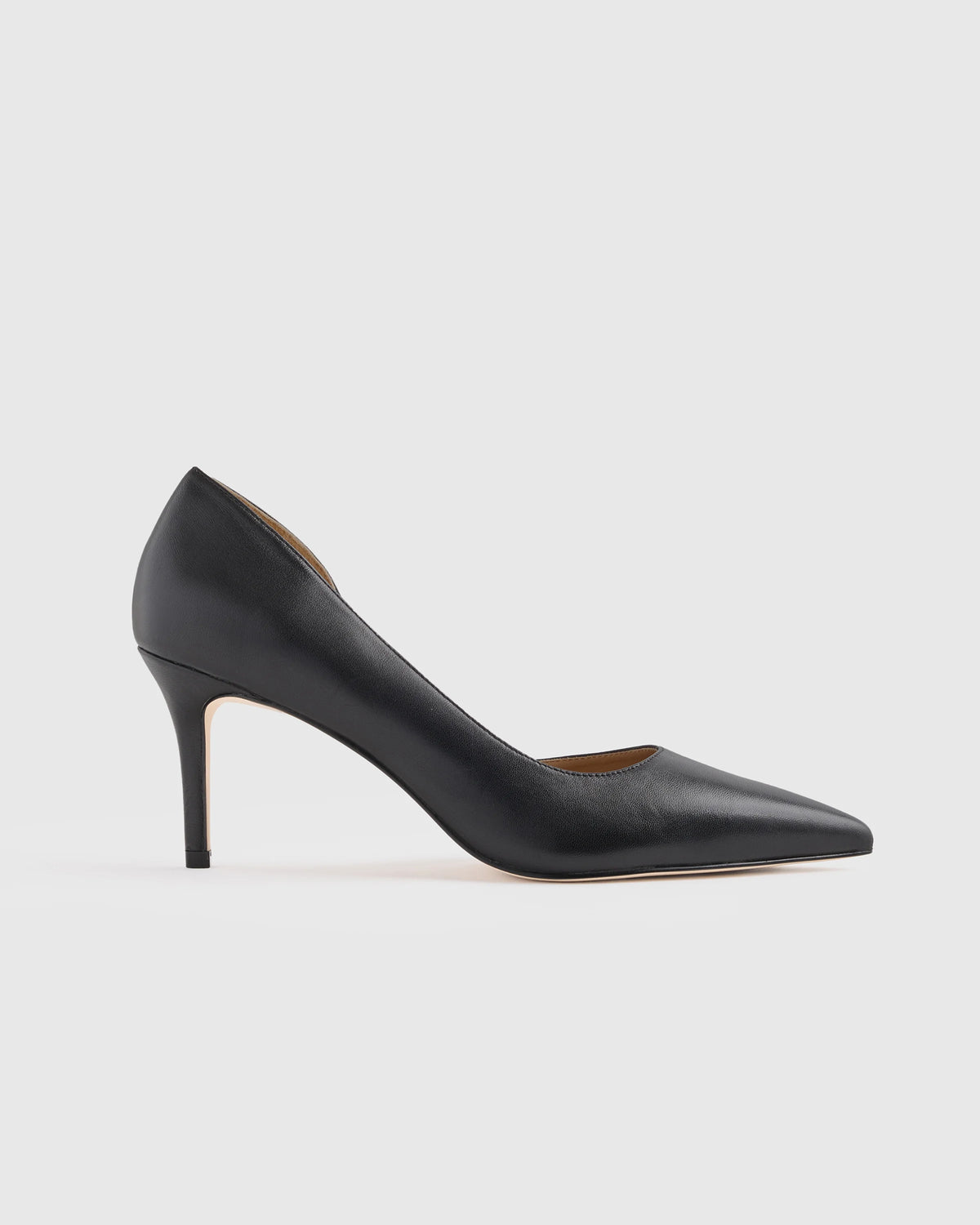 Italian Leather 75mm d'Orsay Pump - 5 / Black